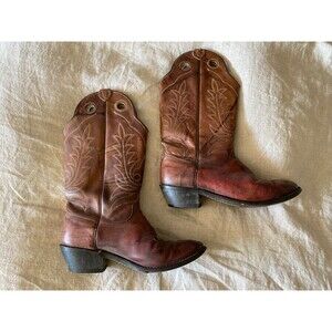 Wrangler Cowboy Boots 9EE Brown Leather